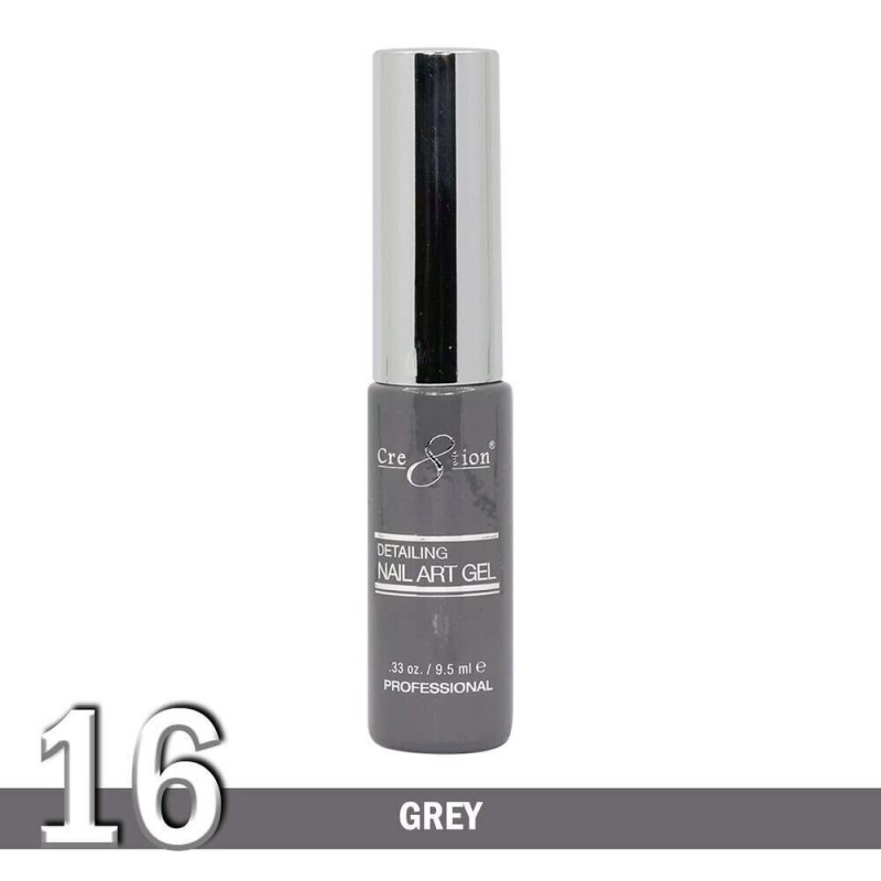 Cre8tion Detailing Nail Art Gel, 16, Grey, 0.33oz KK1025 